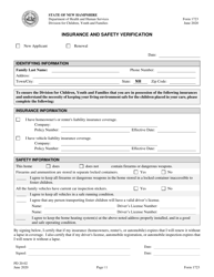 Document preview: Form 1723 (PD20-02) Insurance and Safety Verification - New Hampshire