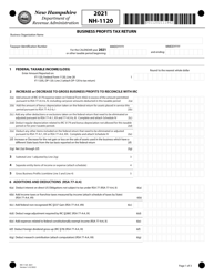 Document preview: Form NH-1120 Business Profits Tax Return - New Hampshire
