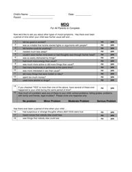 Document preview: Mania, Psychosis and Mood Disorders Questionnaire - Parent Version - New Hampshire