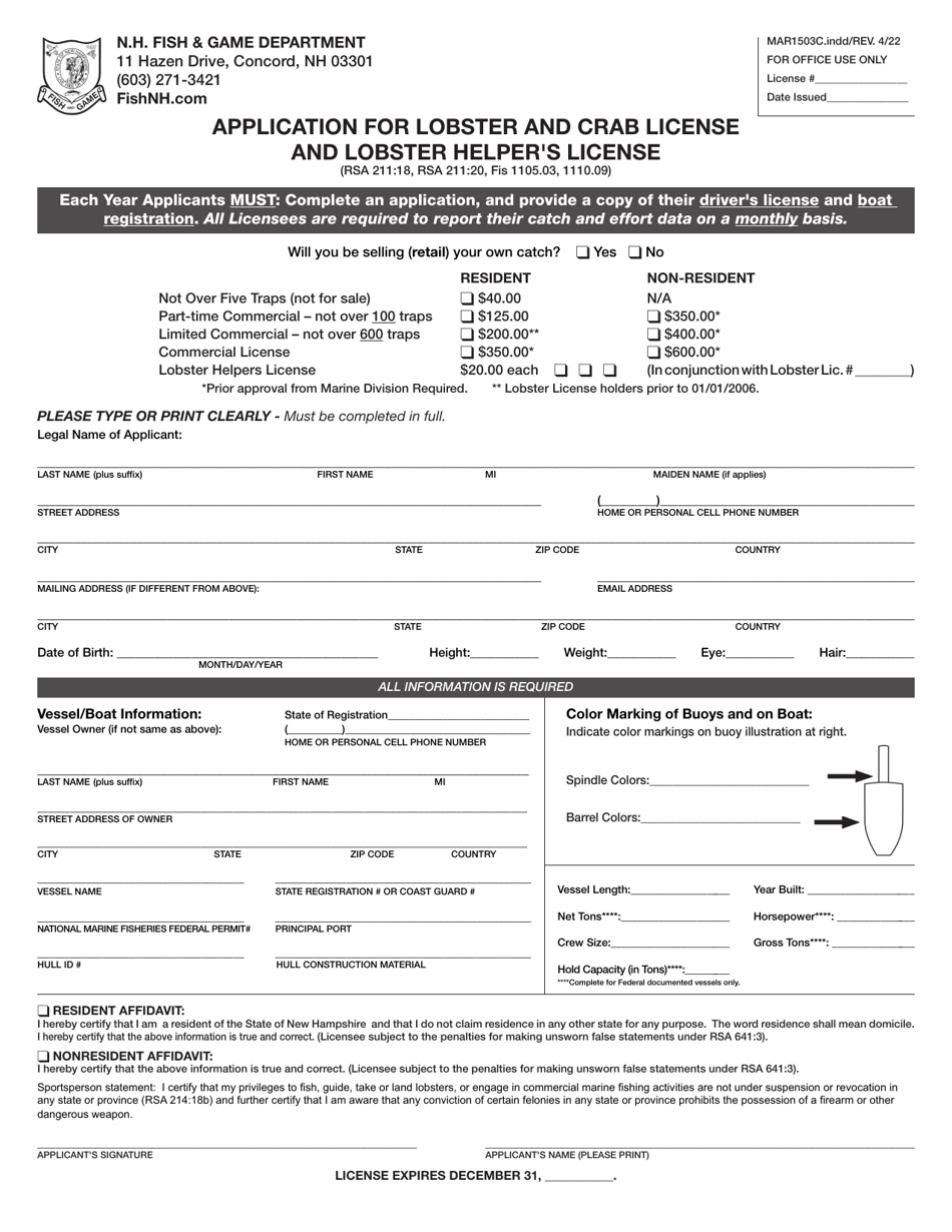 Form MAR1503C - Fill Out, Sign Online and Download Printable PDF, New ...