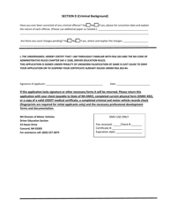 Form DSMV635 Application for Driver Education Instructor Certificate - New Hampshire, Page 2