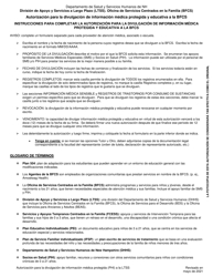 Document preview: Autorizacion Para La Divulgacion De Informacion Medica Protegida Y Educativa a La Bfcs - New Hampshire (Spanish)