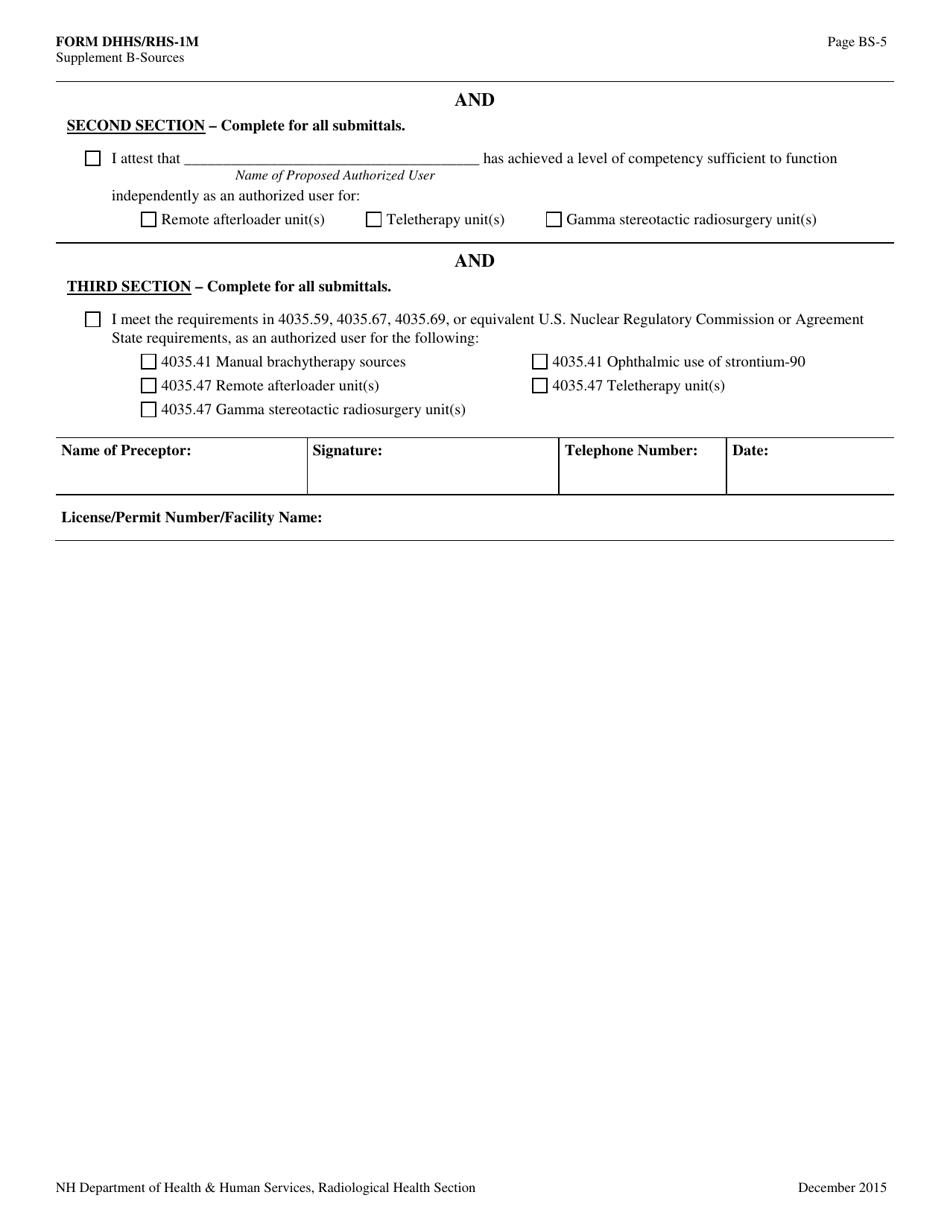 Form RHS-1M Supplement B - Fill Out, Sign Online And Download Printable ...