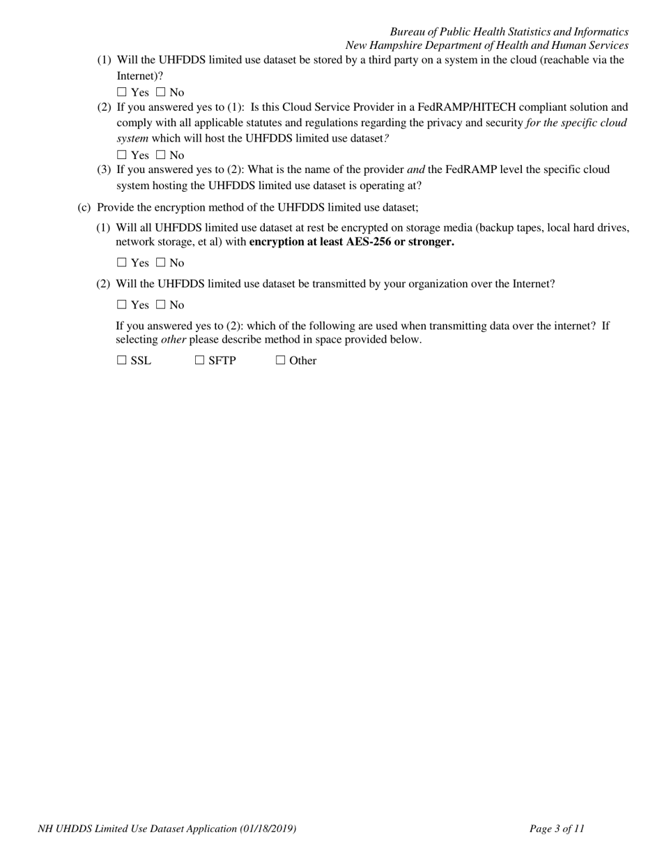 Application for Limited Use Data Set - New Hampshire, Page 4
