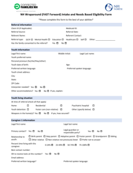 Nh Wraparound (Fast Forward) Intake and Needs Based Eligibility Form - New Hampshire