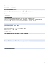 Nh Wraparound (Fast Forward) Intake and Needs Based Eligibility Form - New Hampshire, Page 5