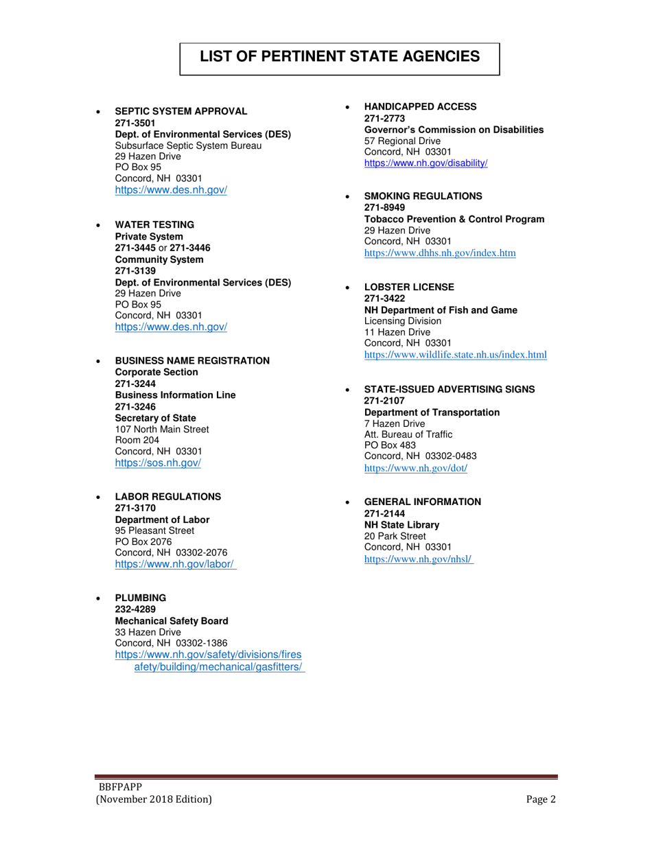 Beverage and Bottled Water Floor Plan Application - New Hampshire, Page 2