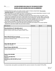 Cold Chain Incident Report - Nh Immunization Program - New Hampshire, Page 2