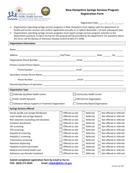 Document preview: Registration Form - New Hampshire Syringe Services Program - New Hampshire