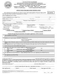 Form SSAPP Application for Shellfish Certification - New Hampshire