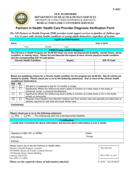 Document preview: Form F.1022 Partners in Health - Health Care Provider Diagnosis Verification Form - New Hampshire