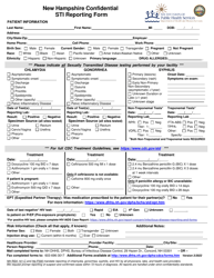 Document preview: Sti Reporting Form - New Hampshire