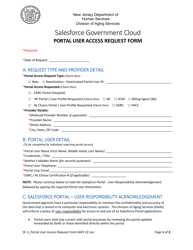 Form SF-2 Portal User Access Request Form - Salesforce Government Cloud - New Jersey