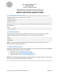 Form SF-2 Portal User Access Request Form - Salesforce Government Cloud - New Jersey, Page 3