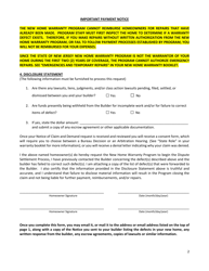 Appendix D Notice of Claim and Demand (Request for Dispute Settlement) for Claims in Years 1 and 2 - New Home Warranty Program - New Jersey, Page 2