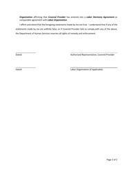 Provider Agency Labor Harmony Attestation - New Jersey, Page 2