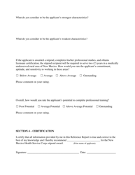 New Mexico Health Service Corps Reference Report Form - New Mexico, Page 2