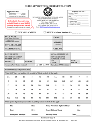 Guide Application or Renewal Form - New Mexico