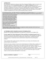 Outfitter Application or Renewal Form - New Mexico, Page 2