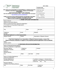 Application for a Permit to Use a Pesticide for the Control of an Aquatic Pest - Title 6 Nycrr Part 327/328/329 - New York