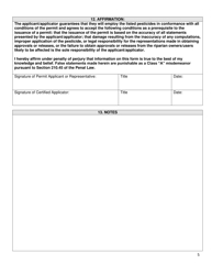 Application for a Permit to Use a Pesticide for the Control of an Aquatic Pest - Title 6 Nycrr Part 327/328/329 - New York, Page 5