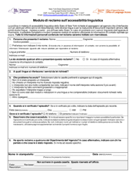 Document preview: Language Access Complaint Form - New York (Italian)