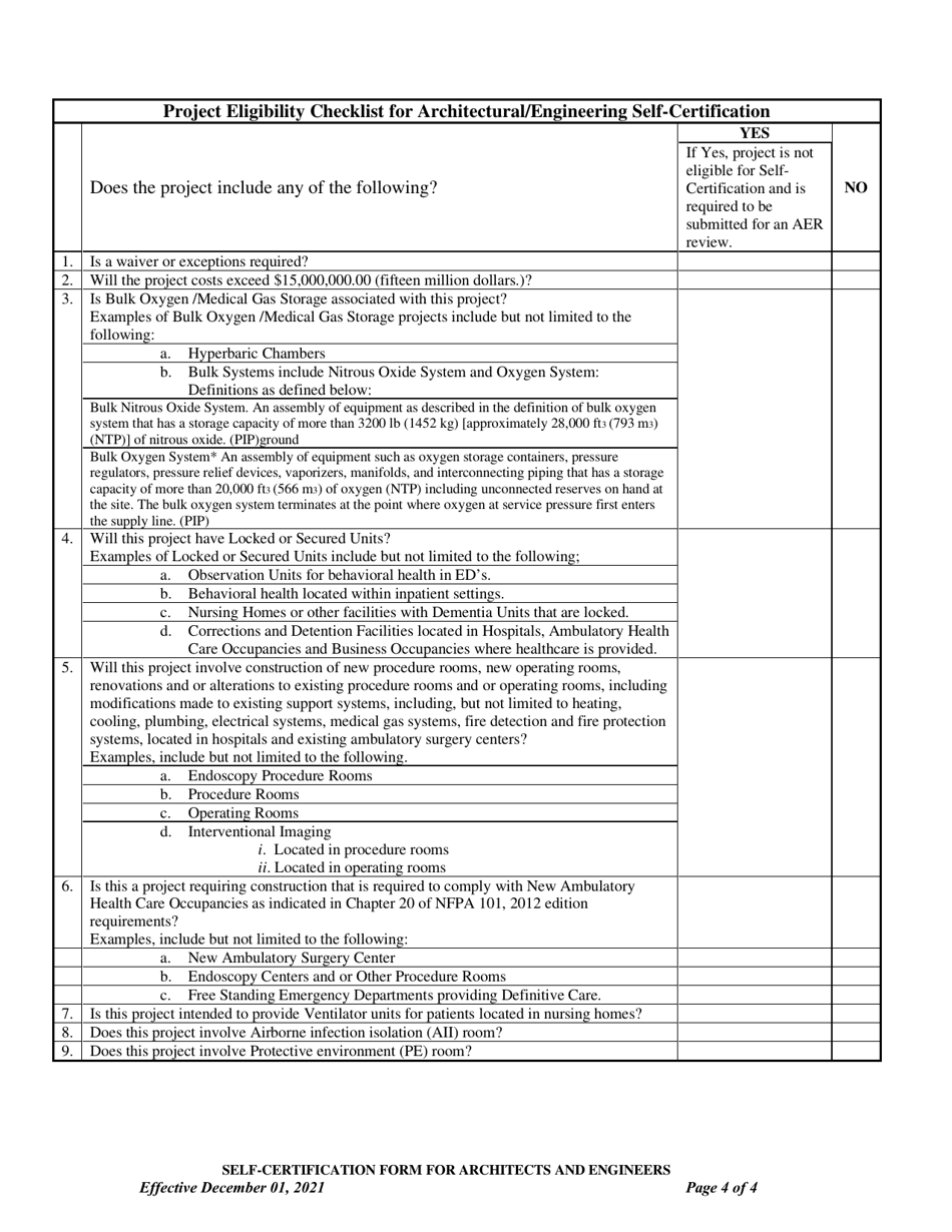 Self-certification Form for Architects and Engineers - New York, Page 4