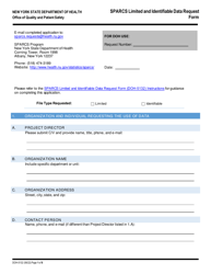 Form DOH-5132 Sparcs Limited and Identifiable Data Request Form - New York