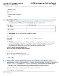 Form DOH-5132 Sparcs Limited and Identifiable Data Request Form - New York, Page 3