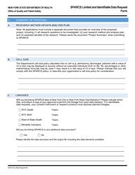 Form DOH-5132 Sparcs Limited and Identifiable Data Request Form - New York, Page 4