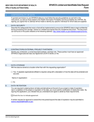 Form DOH-5132 Sparcs Limited and Identifiable Data Request Form - New York, Page 5