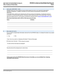 Form DOH-5132 Sparcs Limited and Identifiable Data Request Form - New York, Page 6