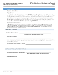 Form DOH-5132 Sparcs Limited and Identifiable Data Request Form - New York, Page 7