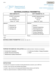 Document preview: Materials Bureau Transmittal - New York
