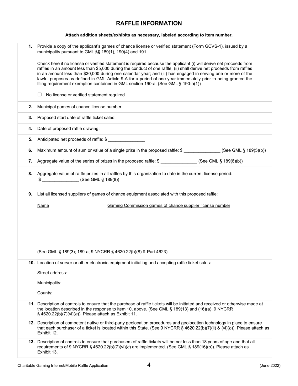 Charitable Gaming Internet / Mobile Raffle Ticket Sales Application - New York, Page 4