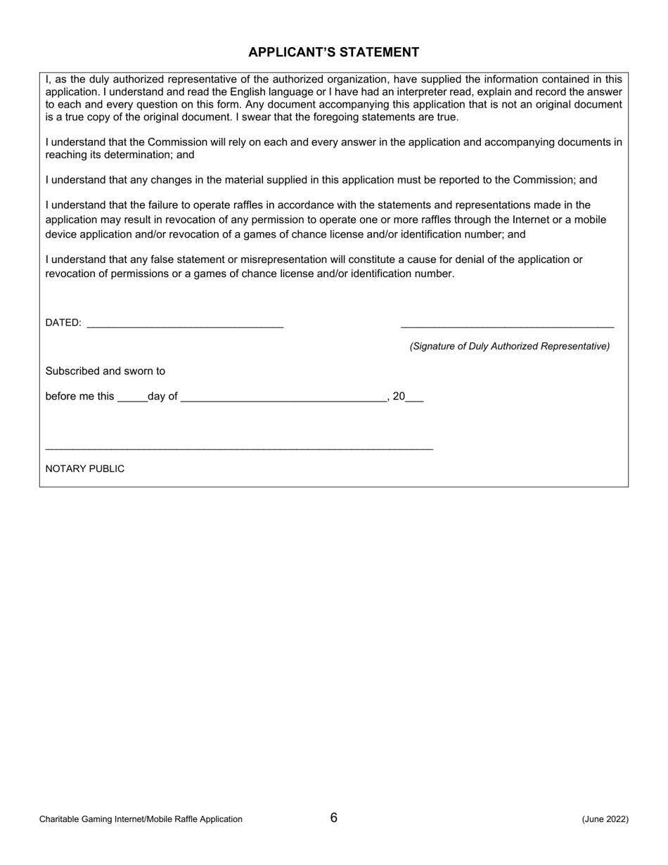 Charitable Gaming Internet / Mobile Raffle Ticket Sales Application - New York, Page 6
