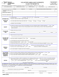 Form VAW-3 Volunteer Ambulance Worker's Claim for Benefits - New York