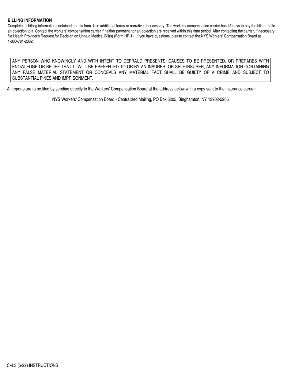 Form C-4.3 Doctors Report of Mmi / Permanent Partial Impairment - New York, Page 7