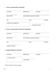 Attestation Form for Named Parents or Legal Guardians of a Registrant Younger Than 18 Years Old - New York City, Page 2