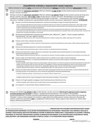 Form SMP2 Request for a New Hearing After a Failure to Appear (Motion to Vacate a Default) - New York City (Polish), Page 2