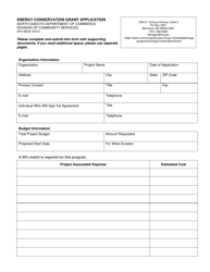 Document preview: Form SFN59236 Energy Conservation Grant Application - North Dakota