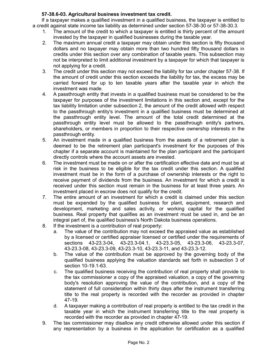 Form SFN58663 Application for Certification as a Qualified Business for the Agricultural Business Investment Tax Credit - North Dakota, Page 4