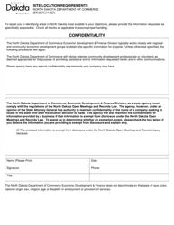 Form SFN54313 Site Location Requirements - North Dakota