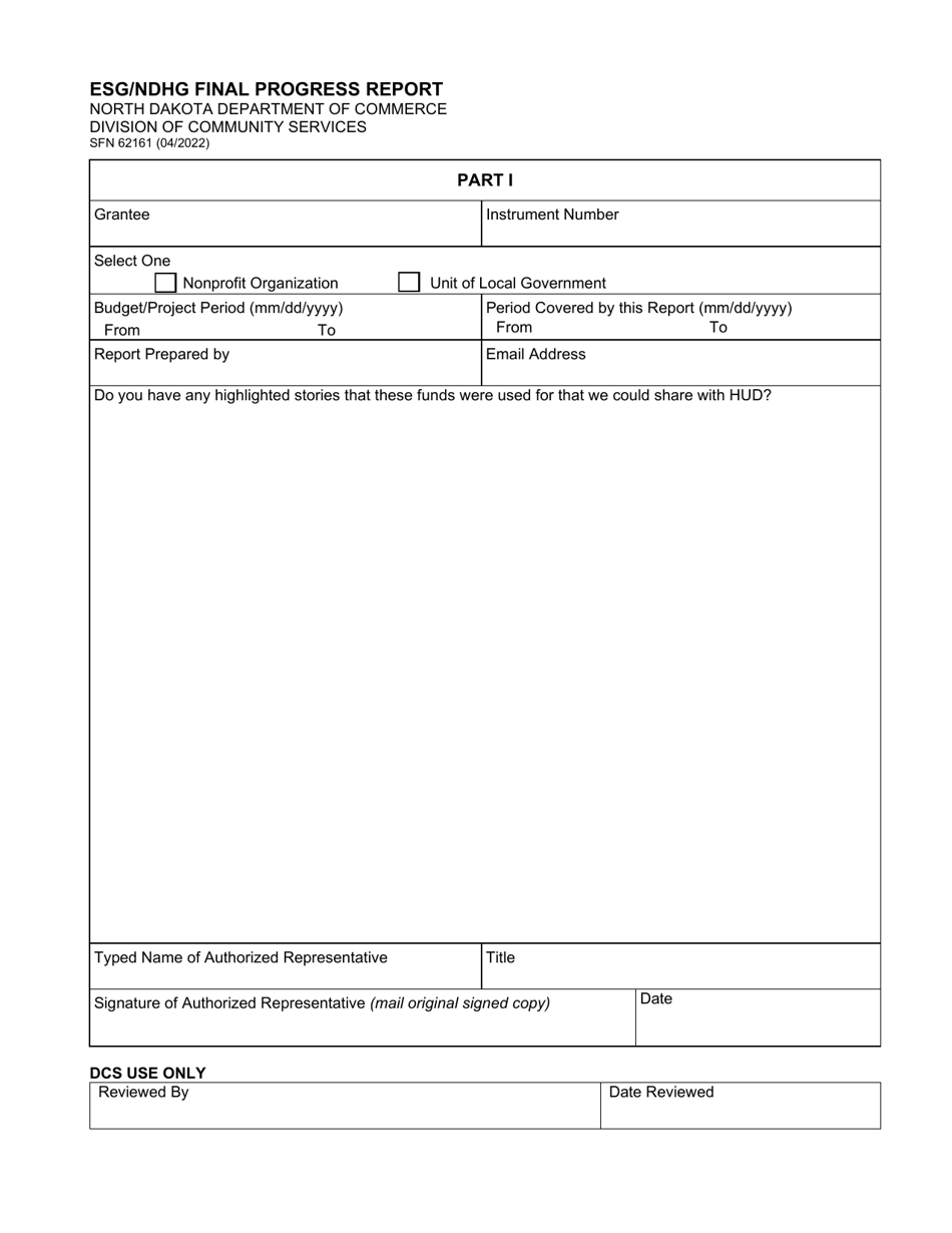 Form SFN62161 Fill Out Sign Online And Download Fillable PDF North