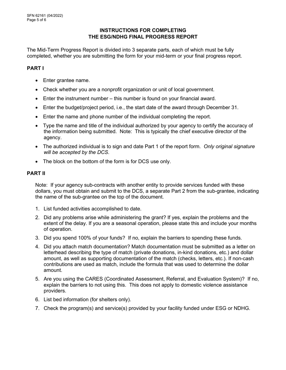 Form SFN62161 Esg / Ndhg Final Progress Report - North Dakota, Page 5