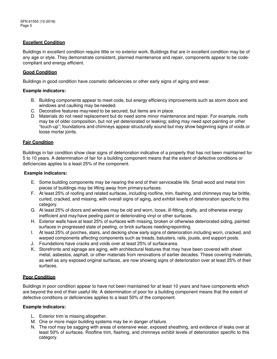 Form SFN61555 Slum and Blight Inventory - North Dakota, Page 3