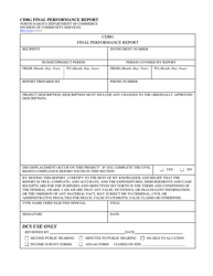 Document preview: Form SFN52344 Cdbg Final Performance Report - North Dakota