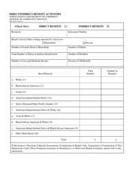 Form SFN52347 Direct/Indirect Benefit Activities - North Dakota