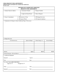 Document preview: Form SFN52191 Csbg Request for Amendment - North Dakota