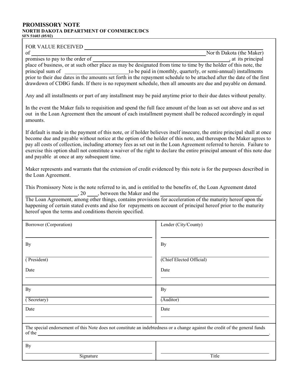 Form SFN51603 - Fill Out, Sign Online and Download Printable PDF, North ...